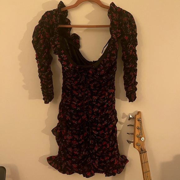 dollskill ready to mingle ruched floral shoulderless dress - Picture 4 of 6